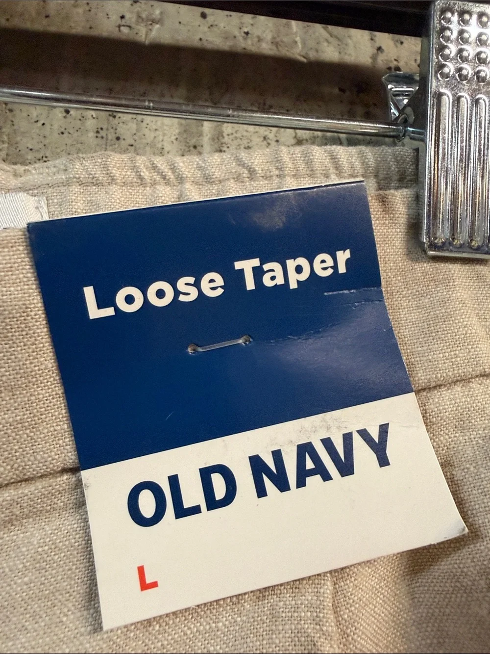 OLD NAVY Men's Loose Taper Linen-Blend Ankle Pants Size L In A Stone's Throw